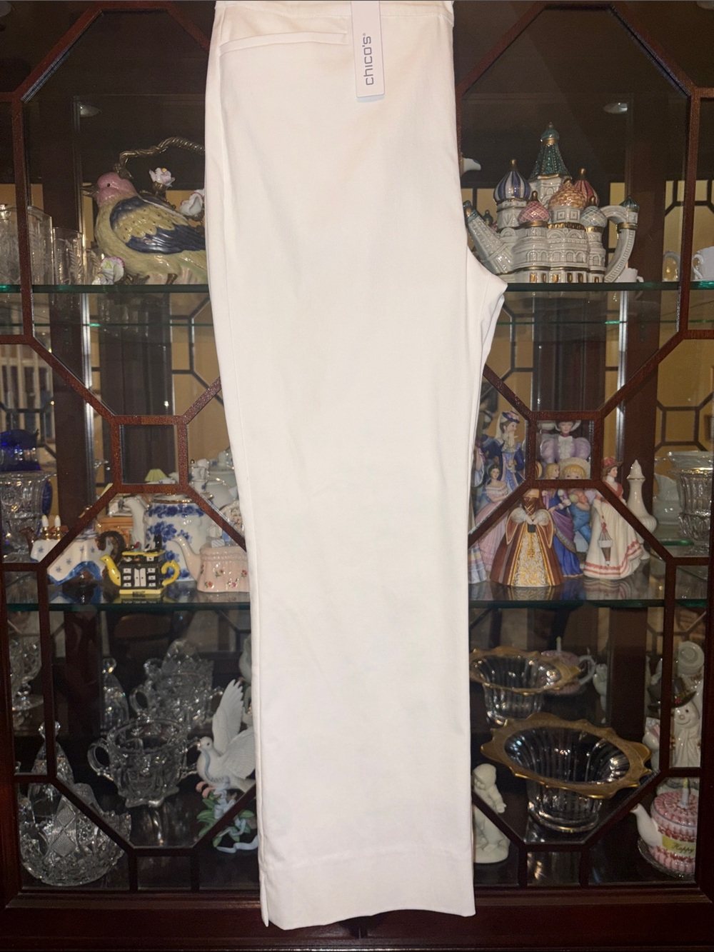 Chico's White brigitte cropped flare pants